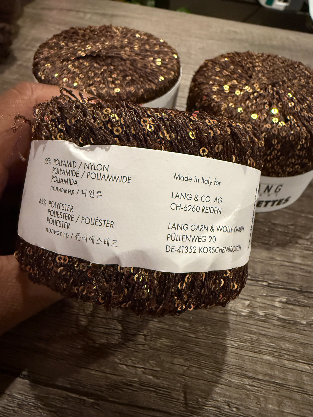 Lang Paillettes - Brown/Gold
