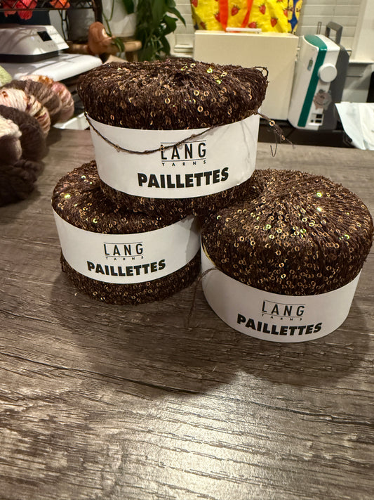 Lang Paillettes - Brown/Gold